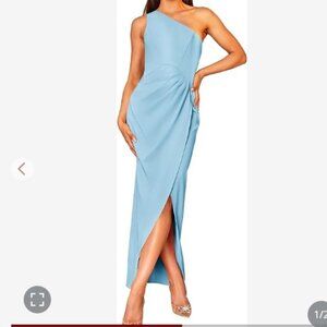 Caracilia Women's Dress One Shoulder Cocktail‎ Dress Sexy High Slit Wedding Sz L